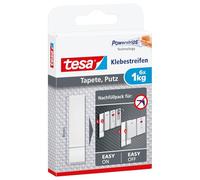 tesa Powerstrips Carta da Parati e Intonaco - 1 kg - Confezione da 6 | Strisce Adesive per Carta da Parati e Intonaco - Ricambi per Chiodi Adesivi tesa - Capacità Massima 1 Kg per Striscia
