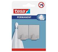 Tesa Powerstrips Ganci Large Rettangolare - Gancio Adesivo Rimovibile per Vetro, Piastrelle, Legno, Plastica e Altre Superfici - Impermeabile - Metallo - Forte Tenuta fino a 2 kg