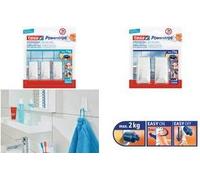 tesa Powerstrips gancio GRANDE rettangolo bianco in plastica di alta qualità utilizzabile più volte - 1 pezzo (58272-00000-00)
