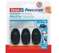 Tesa PowersTrips Hook Piccolo ovale, nero fatto di plastica di alta qualità, più utilizzabile con 1 pezzo (58275-00000-20)
