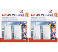 Tesa Powerstrips Hooks L rectangular white (Confezione da 2)