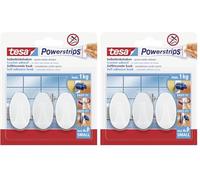 Tesa Powerstrips Hooks Small OVAL, Bianco (Confezione da 2)