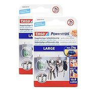 tesa Powerstrips Large/biadesivo per il montaggio di oggetti fino a 2 kg - Rimovibile nuovamente 10 strisce (2 confezioni, large)