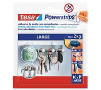 Tesa Powerstrips Large - Strisce Adesive Double Face per Pareti Piane e Lisce - Peso Dell'Oggetto fino a 2 kg - Confezione da 10 Powerstrips