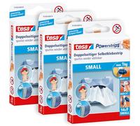 Tesa Powerstrips Small - Strisce biadesive per il montaggio di oggetti su superfici lisce, portata fino a 1 kg, 3 confezioni da 14 Powerstrips