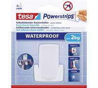 Tesa 59703-00000-00 Powerstrips Waterproof Gancio Adesivo Portarasoio, Bianco