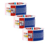 tesa precision masking tape 4333 Sensitive, confezione da 3, nastro per mascheratura di superfici sensibili in interni, nastro estremamente piatto, rosa chiaro, 50 m x 50 mm ciascuno