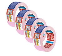tesa precision masking tape 4333 Sensitive, confezione da 4, nastro adesivo per mascherare superfici sensibili in interni, nastro adesivo estremamente piatto, rosa chiaro, 50 m x 38 mm ciascuno