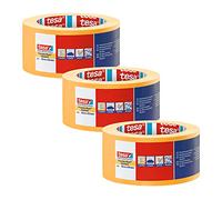 tesa Precision Masking Tape 4334 PLUS, confezione da 6, nastro professionale in carta extra sottile per mascherature precise Giallo, 50 m x 50 mm ciascuno