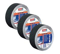 tesa Professional Nastro Antiscivolo, 3 Rotoli - 15 m x 50 mm - Nero | Nastro Adesivo Antiscivolo Per Interni ed Esterni - Garantisce un Appoggio Sicuro su Scale, Pioli e Pavimenti Scivolosi