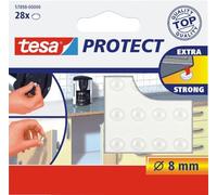 tesa Protect - Antiscivolo e Fonoassorbenti - 28 Pezzi - Trasparenti | Feltrini Rotondi per Sedie, Tavoli e Mobili - Protegge le Superfici Delicate come il Parquet o il Laminato