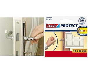 Tesa Protect - Cuscinetti di protezione quadrati, 10 x 10 mm, confezione da 8 pezzi, colore: Bianco