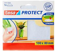 tesa Protect - Feltrini Antiscivolo - 1 Pezzo - 100 mm x 80 mm - Bianco | Feltrini Rettangolari per Sedie, Tavoli e Mobili - Protegge le Superfici Delicate come il Parquet o il Laminato