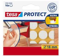 Tesa - Protezioni per superfici, antigraffio, autoadesive, rotonde, diametro 18 mm, 16 pezzi, colore: bianco