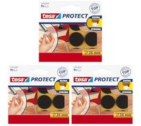 Tesa - Protezioni per superfici, antigraffio, autoadesive, rotonde, diametro 26 mm, confezione da 27 pezzi, colore: marrone