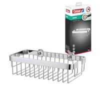 Tesa Ripiani Portaoggetti per Doccia Aluxx, Alluminio Cromato Lucido, Autoadesivo, Tecnologia di Montaggio Adesiva, 260mm x 180mm x 107mm