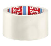 tesa Pack Nastro Adesivo Solido e Forte per Imballaggio in Cartone - Supporto in Polipropilene Forte e Silenzioso - Resistente ai Raggi UV e al Taglio - Trasparente - 66m x 50mm