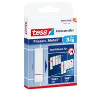 tesa Strisce Adesive Powerstrips per Superfici Lisce, 3 kg, Confezione da 6 | Strisce Biadesive per Superfici Rigide e Lisce - Autoadesive, Capacità Massima 3 kg per Striscia