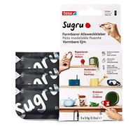 tesa Sugru Colla Multiuso Modellabile, Pasta adesiva versatile, per Decorare, Incollare, Riparare e per Creazioni Fai da Te, Confezione da 3 x 3.5 g, Nero