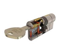 TESA T7553030L Cilindro europeo T70, 30 x 30 mm, finitura ottone, camma lunga, per serrature a profilo europeo
