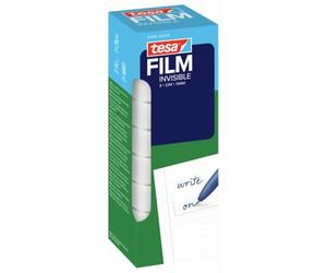 Tesa tesafilm Nastro Adesivo Invisible - Trasparente, 33 m x 19 mm, 8 Pezzi | Pellicola Adesiva quasi Invisibile, Senza Perdita di Qualità - Strappabile a Mano - Silenziosa, Resistente agli UV e all'Età