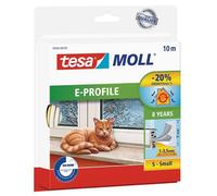 TESA 05445 WS - Guarnizione in gomma tesamoll®, Profilo a E, 10 m, bianca