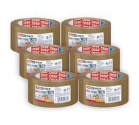 Tesa tesapack Ultra Forte - Nastro Adesivo d'Imballaggio in PVC Solido e Sicuro - Marrone - 6x 66 m x 50 mm