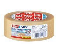 Tesa tesapack Ultra Forte, Nastro Adesivo d'Imballaggio in PVC Solido e Sicuro, Transparent, 66 m x 38 mm