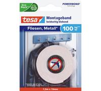 tesa Powerbond nastro di montaggio per piastrelle e metallo Extra forte, con una forza di tenuta fino a 100 kg per metro - nastro di montaggio biadesivo per superfici lisce - 1,5 m x 19 mm