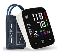 TESACOT Misuratore di pressione sanguigna, monitor automatico della pressione sanguigna da braccio per uso domestico, con grande fascia da braccio regolabile, schermo retroilluminato a LED da 5