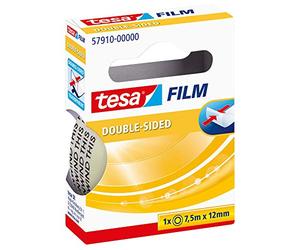 tesafilm biadesivo - 1 Rotolo - 7,5 m x 12 mm - Trasparente | Pellicola Adesiva Biadesiva Trasparente - Per Foto, Fogli di Carta e Cartoncini Leggeri - Facile da Srotolare