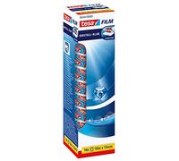 tesafilm Crystal Clear Nastro Adesivo Trasparente, Resistente all'invecchiamento e allo strappo, Extra forte e quasi invisibile, Confezione da 10 Rotoli, 10 m x 15 mm