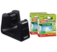 tesafilm Desk Dispenser for Adhesive Tape- Black includes 2 rolls of tesafilm Ec