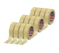 tesa krepp 4323 - Nastro di copertura Basic, da incollare, per lavori di pittura leggeri in interni, colore: beige chiaro, 50 m x 25 mm, confezione da 12 pezzi