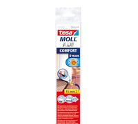 tesamoll Comfort Paraspifferi a Spazzola - Guarnizione adesiva per porte in alluminio laccato - Adatta per isolare stanze con pavimenti irregolari - Colore: Bianco - 100 cm x 4 cm