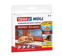 tesamoll D-Profile Seal - Gomma Sigillante per l'Isolamento degli Spazi tra Porte e Finestre - Marrone - 6 m x 9 mm x 7,5 mm