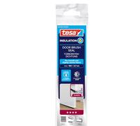 tesamoll Standard Paraspifferi a Spazzola - Guarnizione adesiva per porte - Adatta per isolare stanze con pavimenti lisci - Colore: Bianco - 100 cm x 3,7 cm