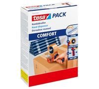 tesa pack Dispenser Manuale Comfort per Nastro da Imballaggio - Dispenser professionale in metallo - Ergonomico - Per rotoli fino a 50 mm di larghezza - Colore: Blu e Rosso