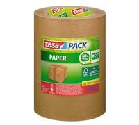 tesapack Carta ecoLogo, Nastro da imballaggio in Carta Ecologica, 60 Prozent di materiale organico, Marrone, 3x 50 m x 50 mm