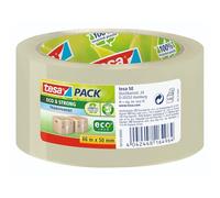 Tesapack Eco&Strong Ecologo - Nastro da Imballaggio Ecologico in Plastica Riciclata al 100%, Resistente ai Raggi Uv e All'Invecchiamento - Trasparente - 66 m x 50 mm