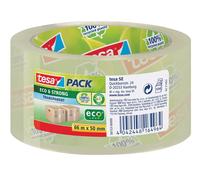 tesapack Eco & Strong - Environmentally Friendly Packing Tape Made of 100 % Recy