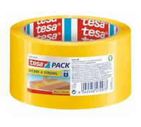 tesapack Secure & Strong Nastro Adesivo di Sicurezza per Pacchi - Per imballaggi e sigillature - Svolgimento silenzioso e uniforme - Colore: Giallo - 50 m x 50 mm