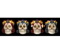 Teschi 4 Pezzi Set - Carte Poker Re Gothic Decorazione