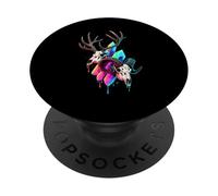Teschi Cervo Ariete Cristalli Scuri Arte Mistica del Bosco PopSockets PopGrip Adesivo