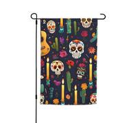 Teschi colorati con motivo chitarra, bandiere multiple da giardino all'aperto ultimo intervento decorazione cortile, veranda o bandiera del prato