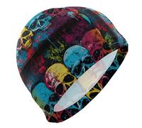 Teschi colorati Hippies Nuoto per Unisex Adulti Capelli Corti Impermeabile Nuotare per gli Uomini Protezione dei Capelli e Riduzione Della Resistenza Gorro para Nadar Mujer