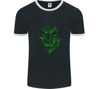 Teschi E Demoni Demonio Satana Orrendo Mietitore Gothic Uomo Ringer T-Shirt FotL