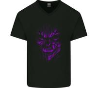 Teschi E Demoni Demonio Satana Orrendo Mietitore Gothic Uomo scollo a V