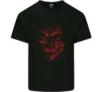 Teschi E Demoni Diavolo Satana Orrendo Mietitore Gothic Bambini T-Shirt