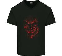 Teschi E Demoni Diavolo Satana Orrendo Mietitore Gothic Uomo scollo a V